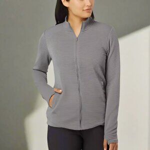 Adidas Mock-Neck Adidas Golf, Women's Casual Lifestyle Textured Full-Zip Jacket